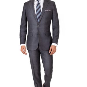 Costume gris texturé en laine