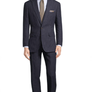 Costume Rayé Bleu en Laine Premium
